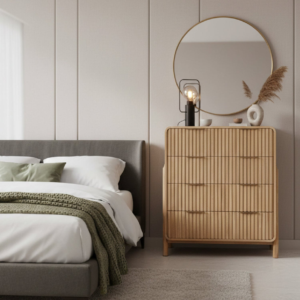 Natural Oak 4-Drawer Chest | OROA Modern Mikala | Oroa.com