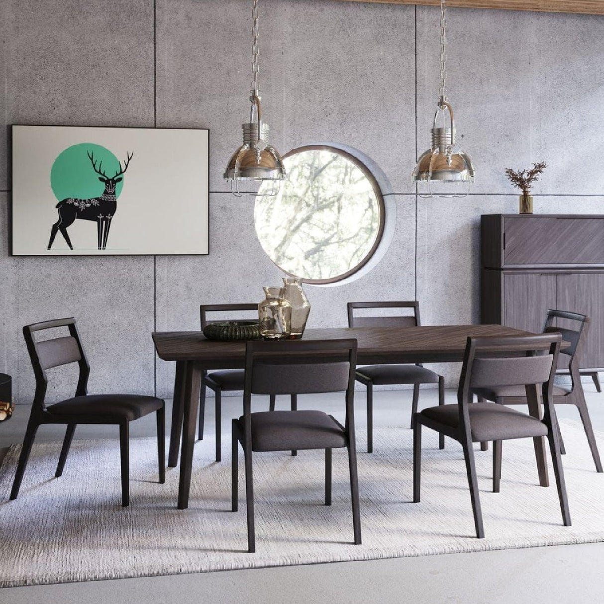 Acacia Wood Dining Table – Roger – angled view