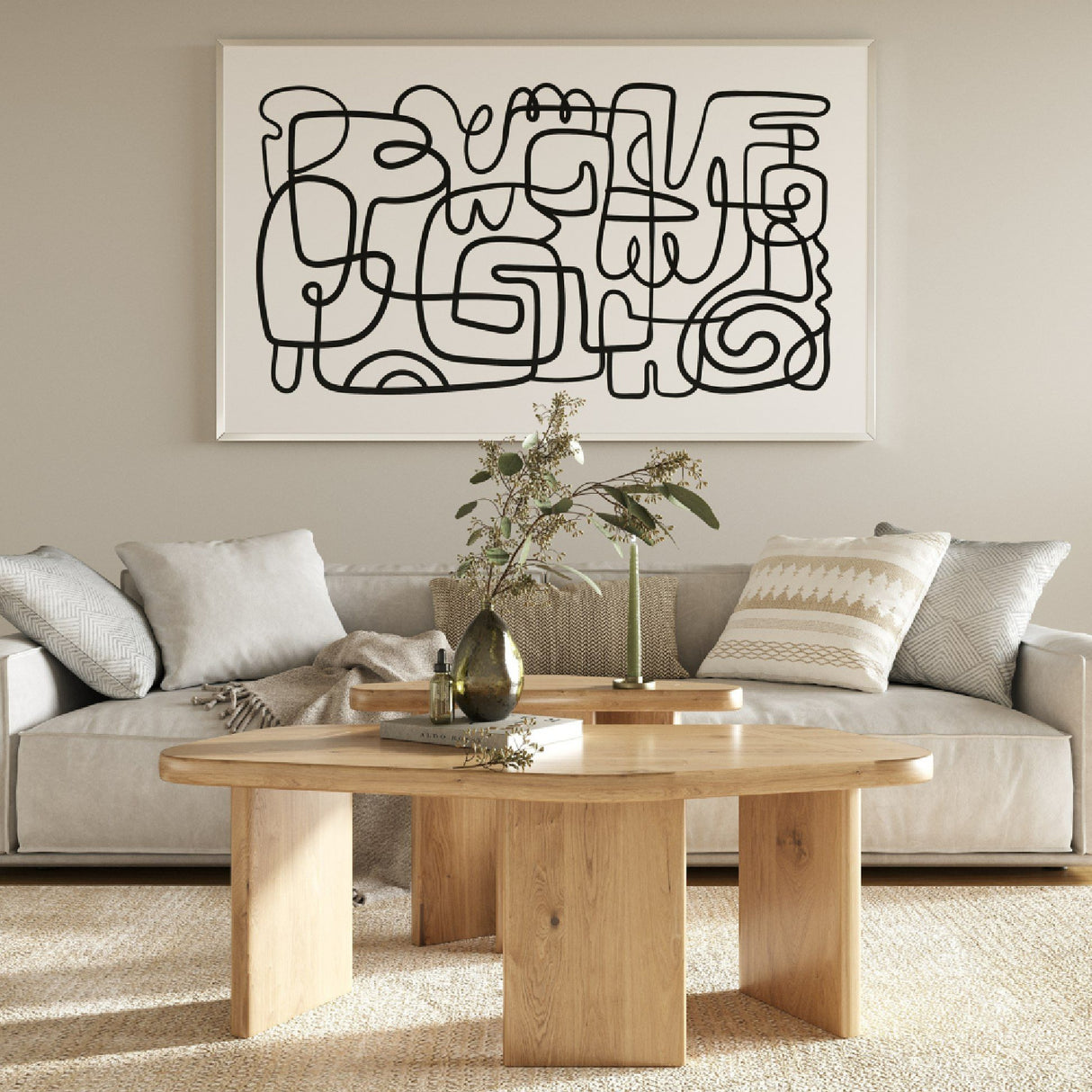 Natural Wood Coffee Table Set (2) | Oroa.com