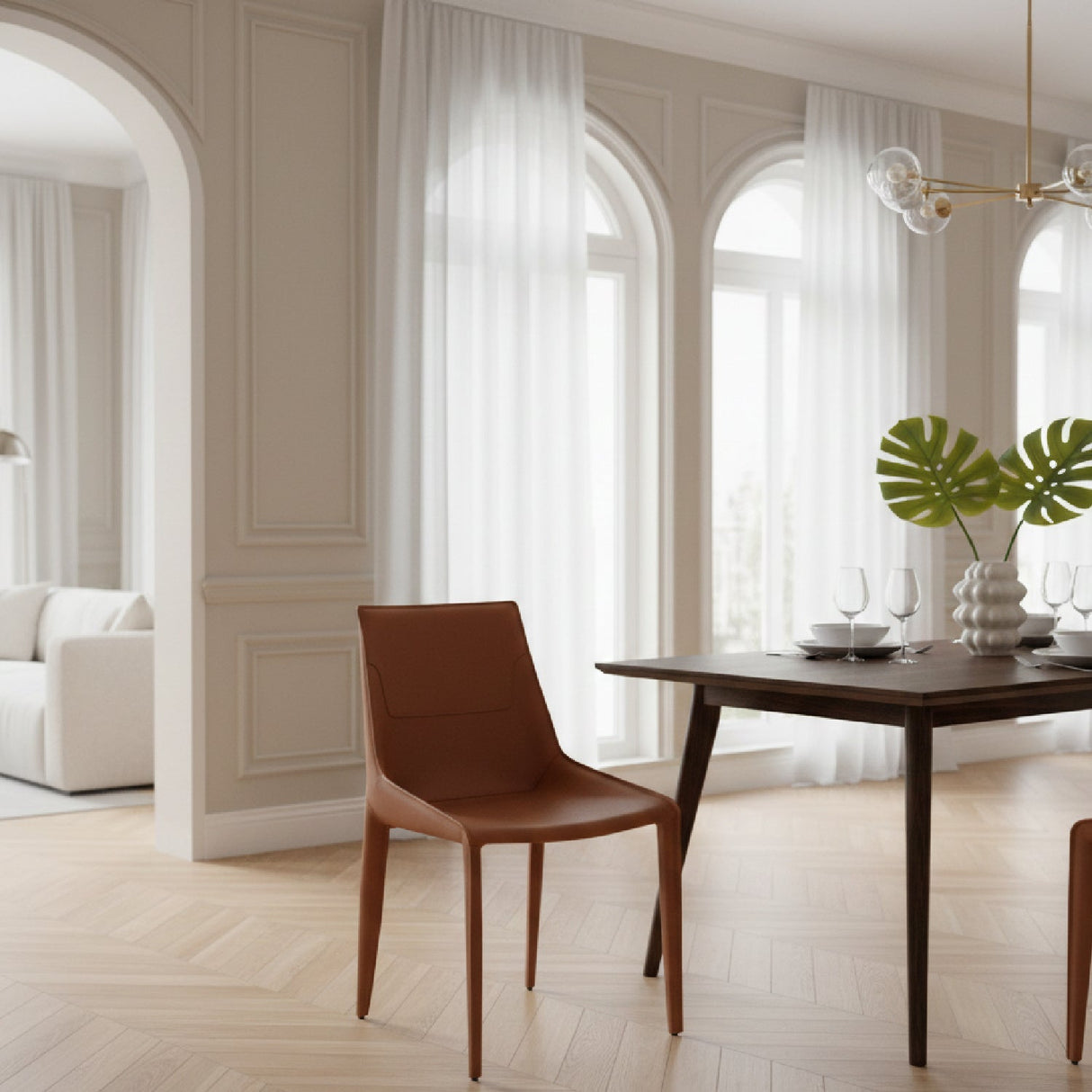 Saddle Leather Dining Chairs (2) – Halo – alternate view 10