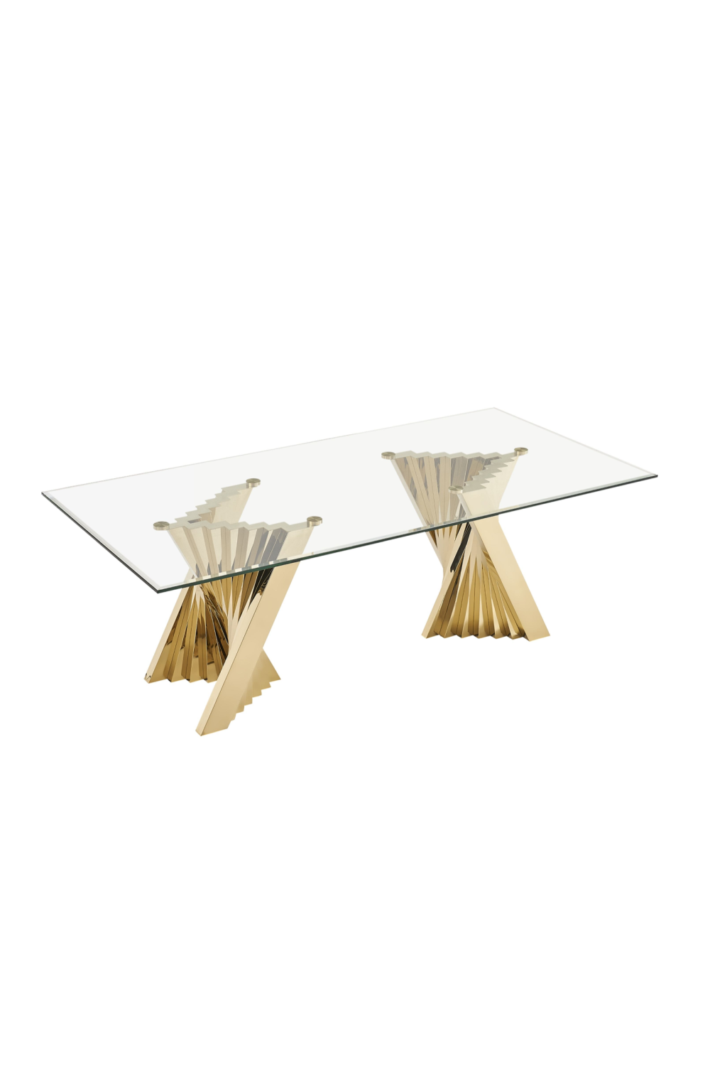 Gold Base Glass Dining Table | OROA Modern Buquet | Oroa.com