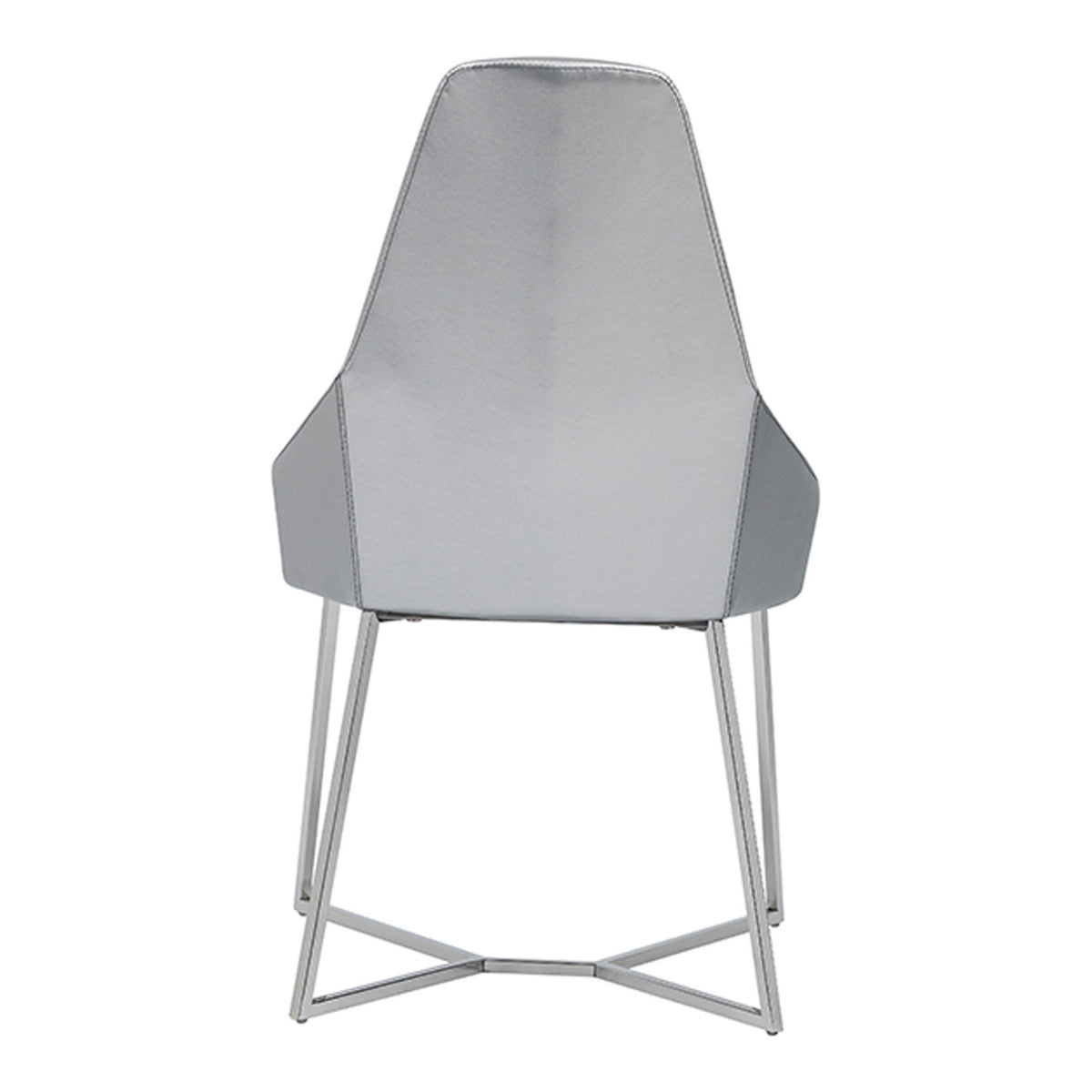 Silver Vegan Leather Dining Chairs (2) | OROA Modern Sarah