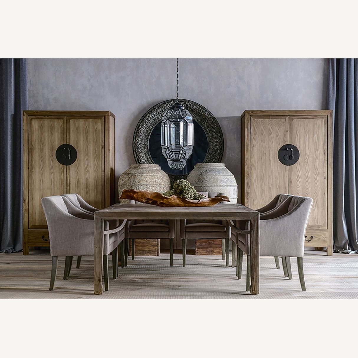 Modern European furniture - Vintage Gold Round Mirror - www.oroa.com | Oroa.com
