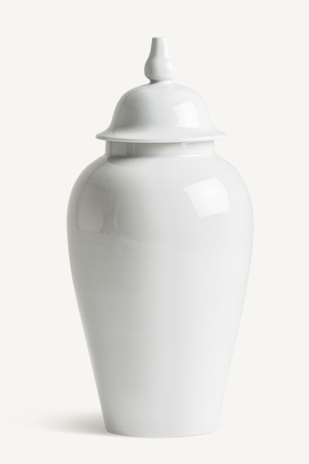 White Ceramic Lidded Vase | Vical Home Elina | Oroa.com