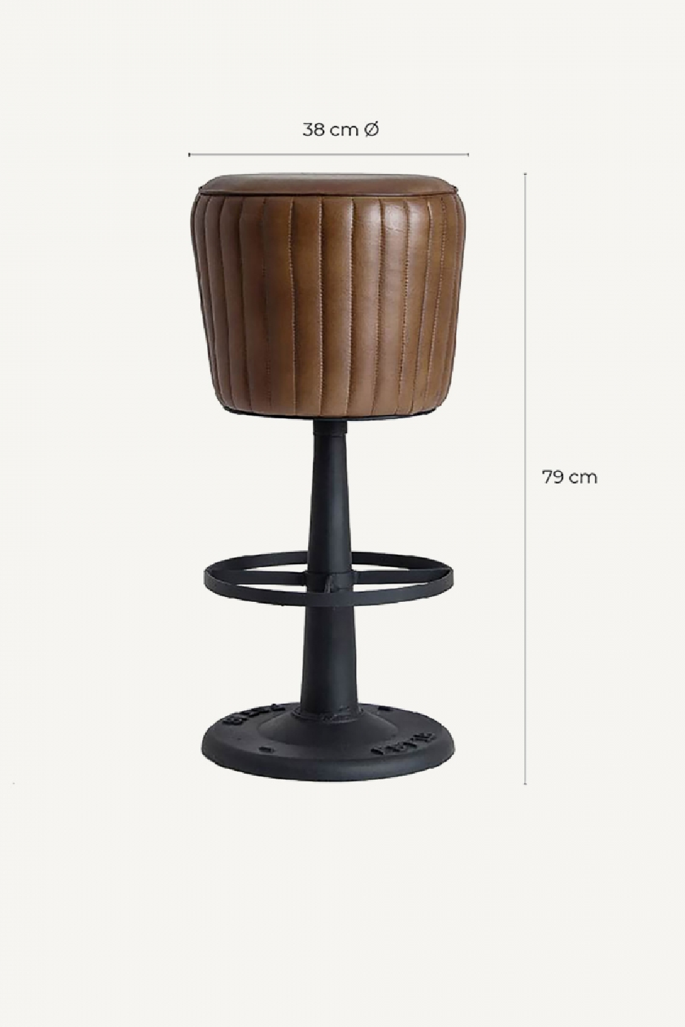 Brown Leather Counter Stool | Vical Home Seney | Oroa.com