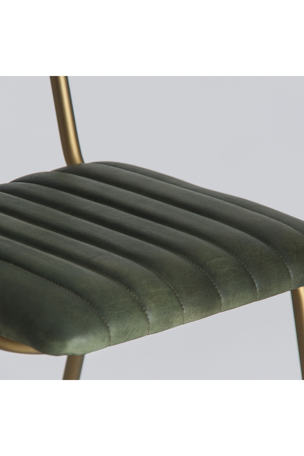 Green Leather Chanelled Dining Chair | Vical Home Chadron | Oroa.com