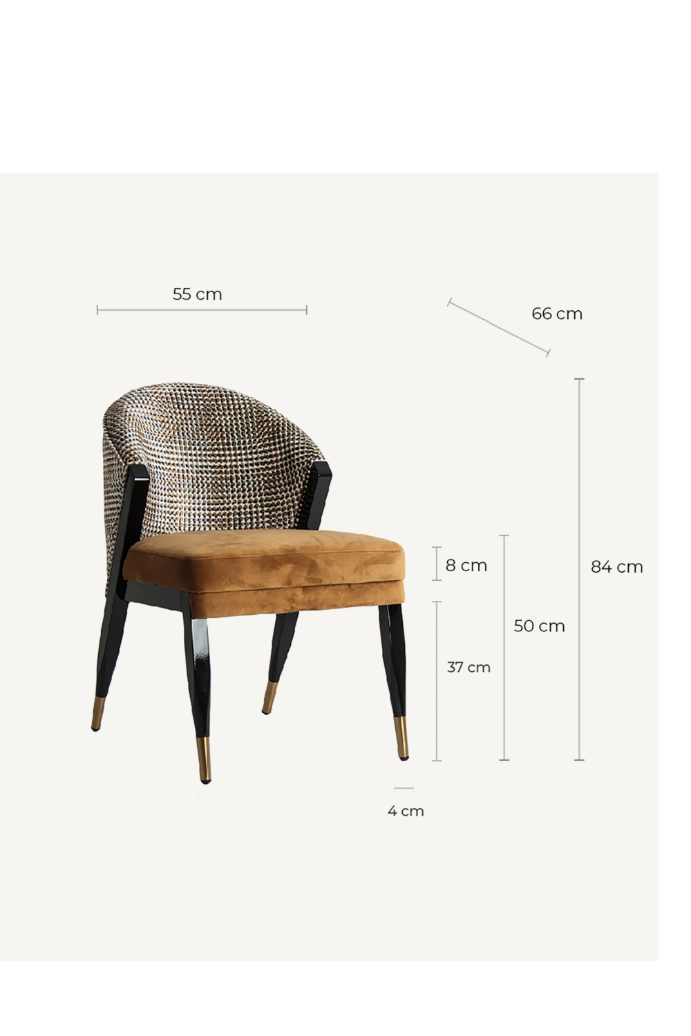 Ocher Velvet Seat Dining Chair | Vical Home Brillon | Oroa.com