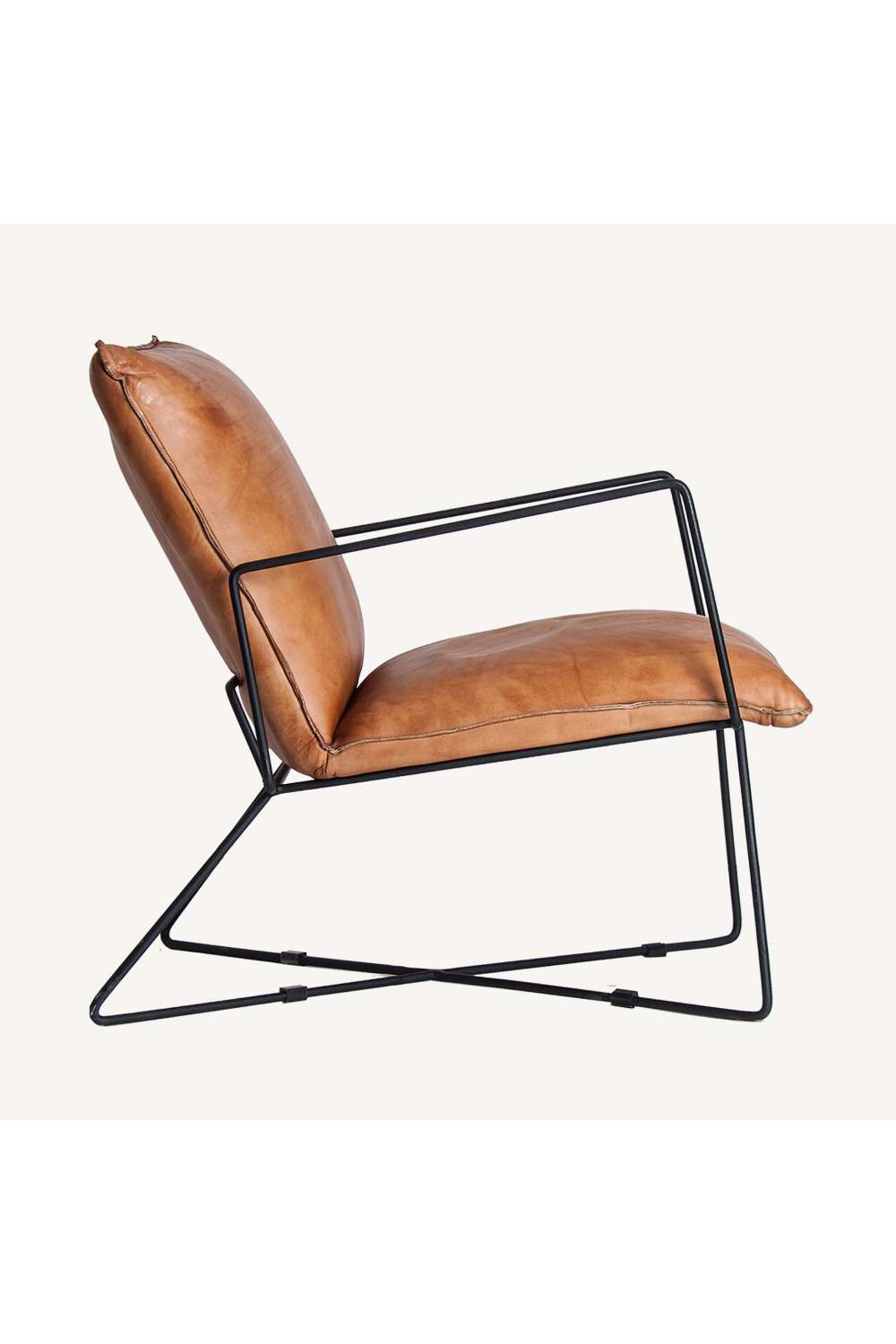 Brown Leather Industrial Armchair | Vical Home Seney | Oroa.com