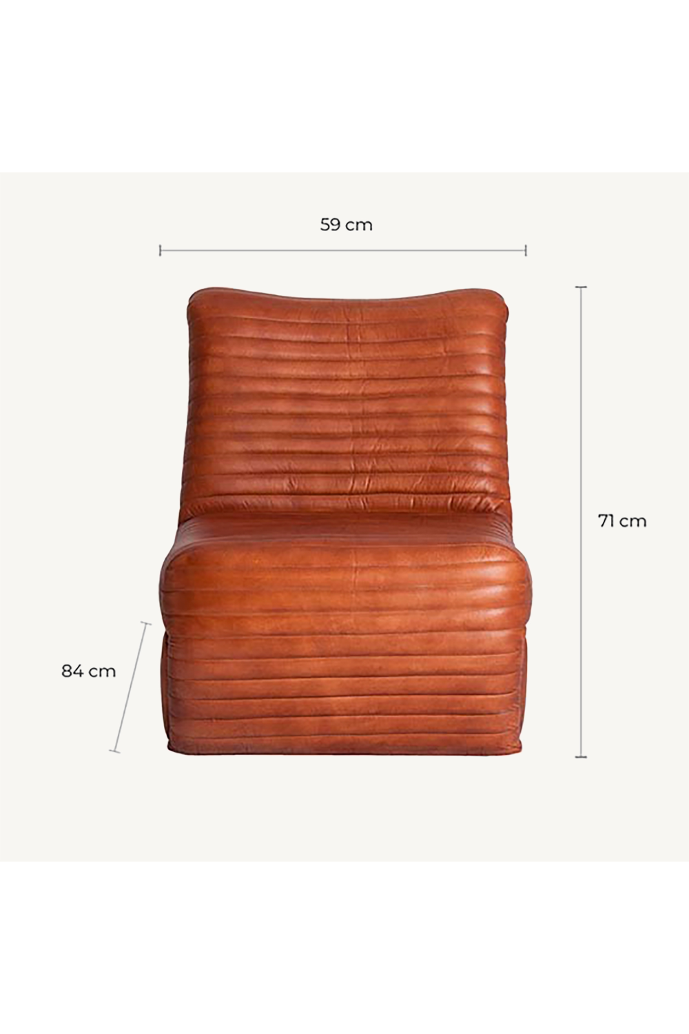 Brown Leather Chanelled Accent | Vical Home Almstock | Oroa.com
