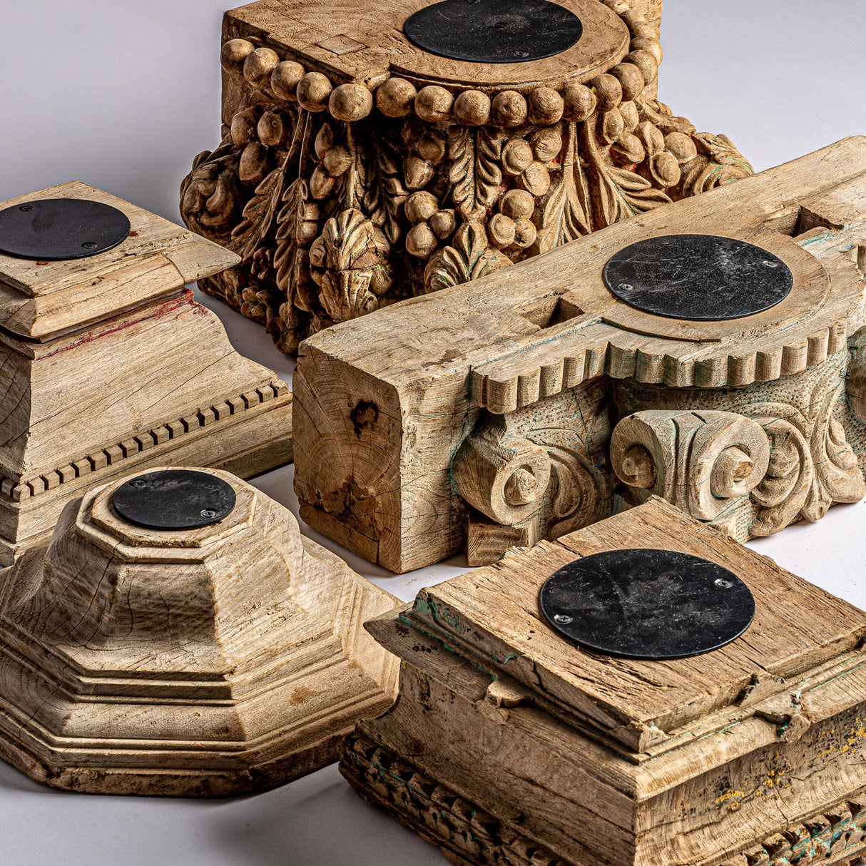 Carved Wood Ethnic Candle Holder | Oroa.com