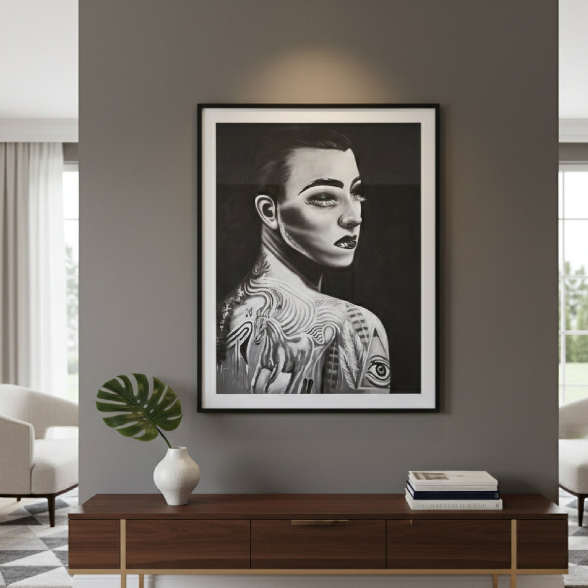 Tattooed Woman Art Print | Vical Home Charlotte | Oroa.com