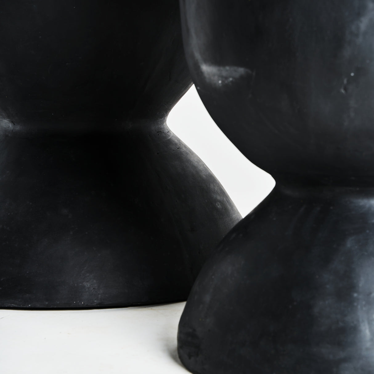 Modern furniture - Black Terracotta Hourglass Planters (2) - www.oroa.com | Oroa.com