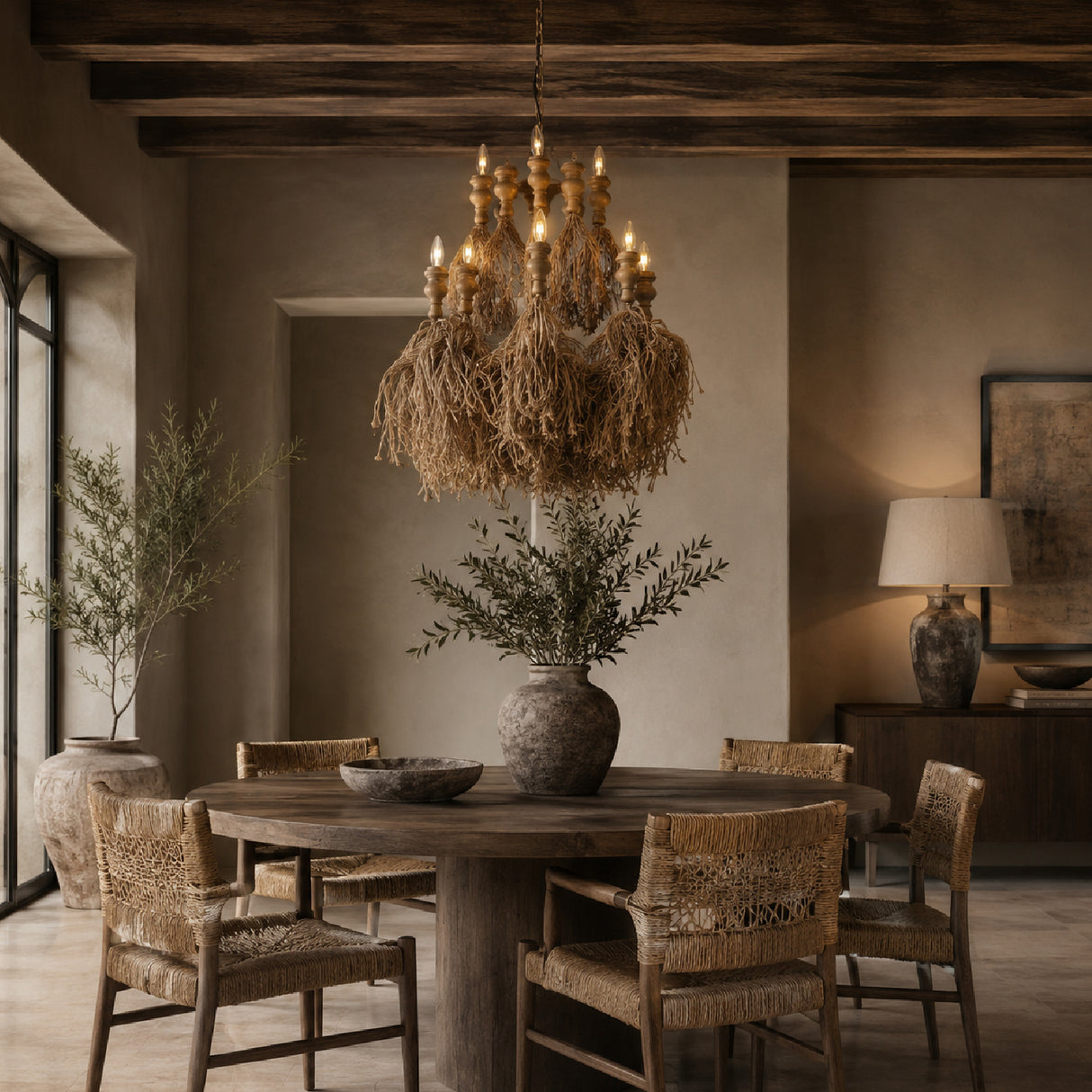 Jute Fringed Chandelier | Oroa.com