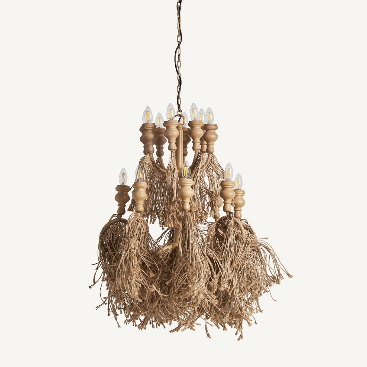 Jute Fringed Chandelier | Oroa.com