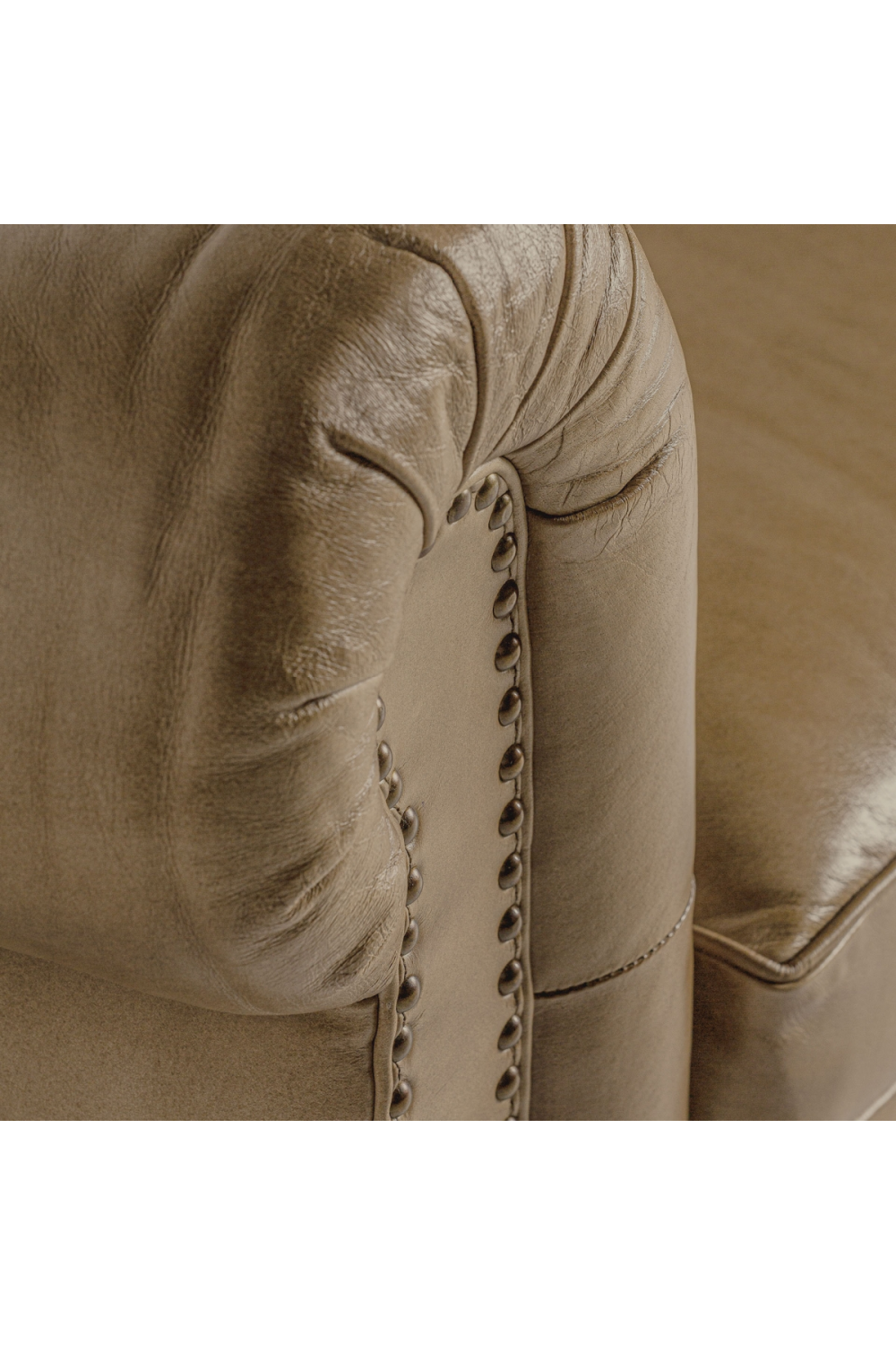 Brown Leather 3-Seater Chesterfield Sofa | Vical Home Elkins | Oroa.com