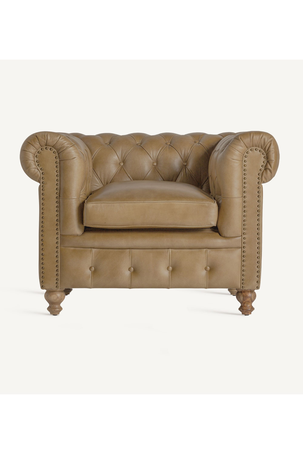 Brown Leather Tufted Armchair | Vical Home Elkins | Oroa.com