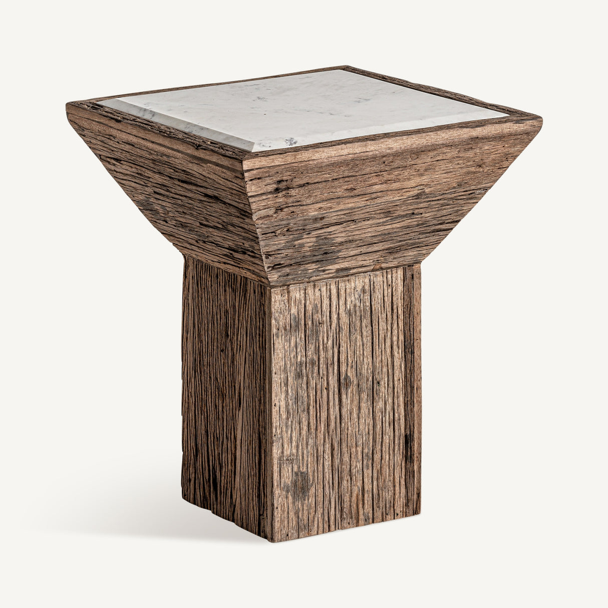 Rustic Pine Marble Side Table | Oroa.com