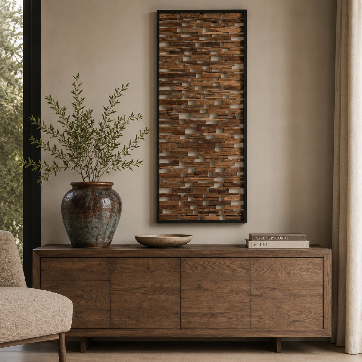 Modern European furniture - Natural Teak Wall Decor - www.oroa.com | Oroa.com