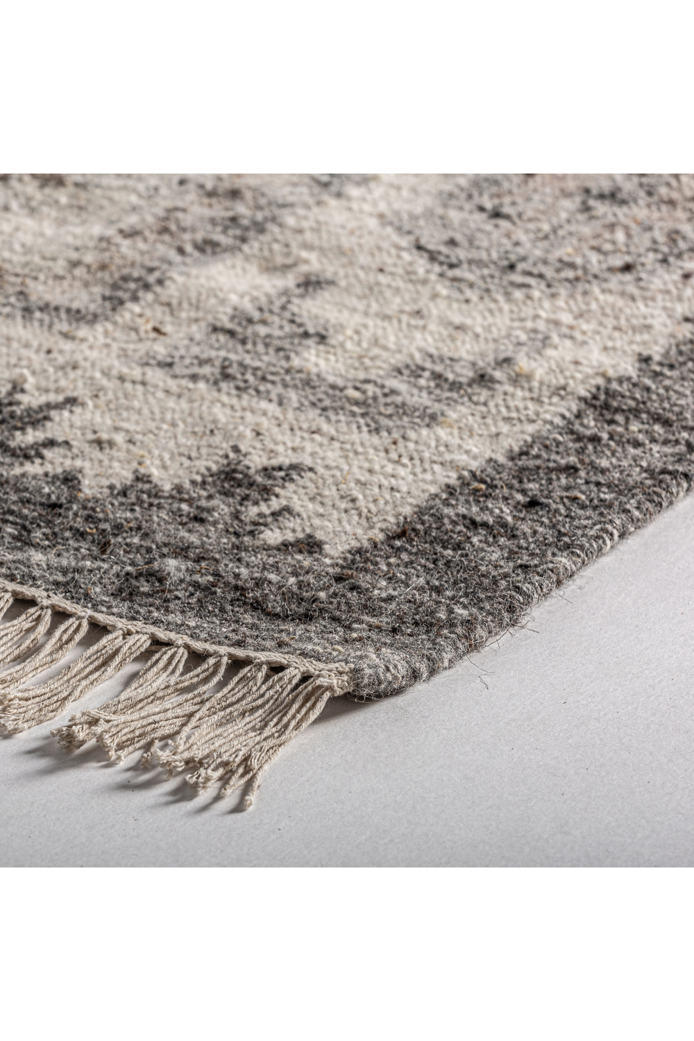 Gray Wool Fringed Rug 10' x 6'6" | Vical Home Kiara | Oroa.com