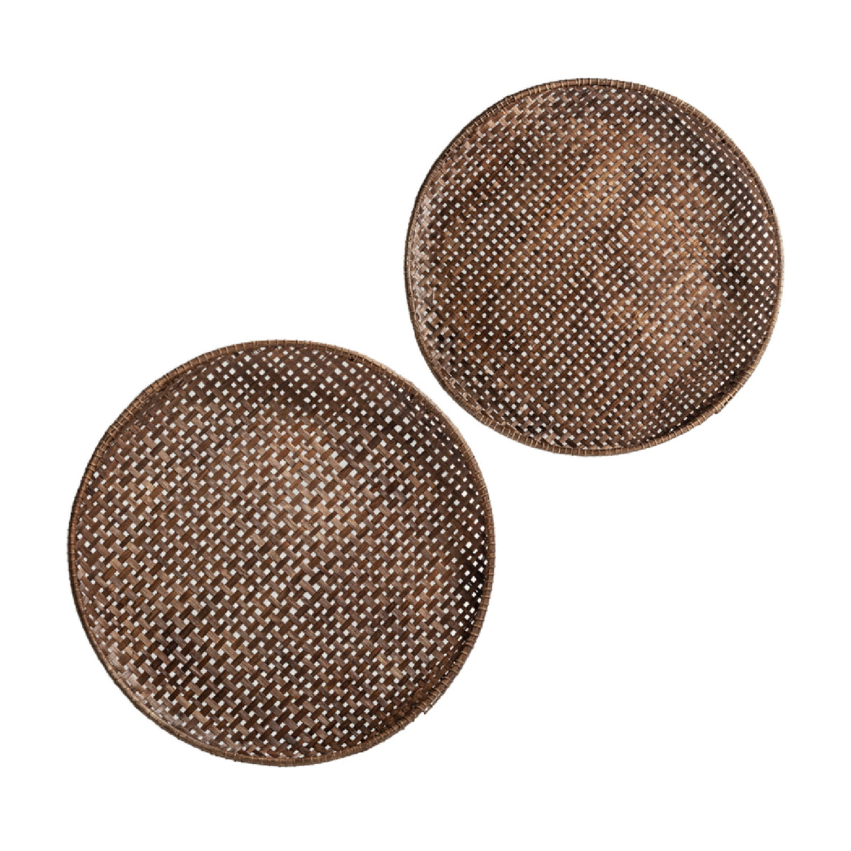 Modern furniture - Brown Bamboo Decorative Plates (2) - www.oroa.com | Oroa.com