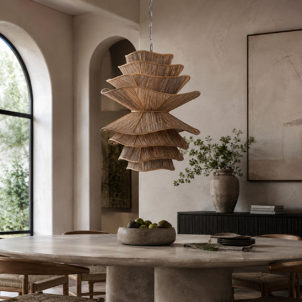 Modern European furniture - Coconut Wood Boho Pendant Light - www.oroa.com | Oroa.com