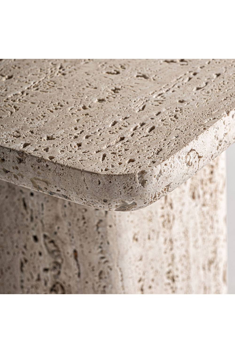White Travertine Side Table | Oroa.com