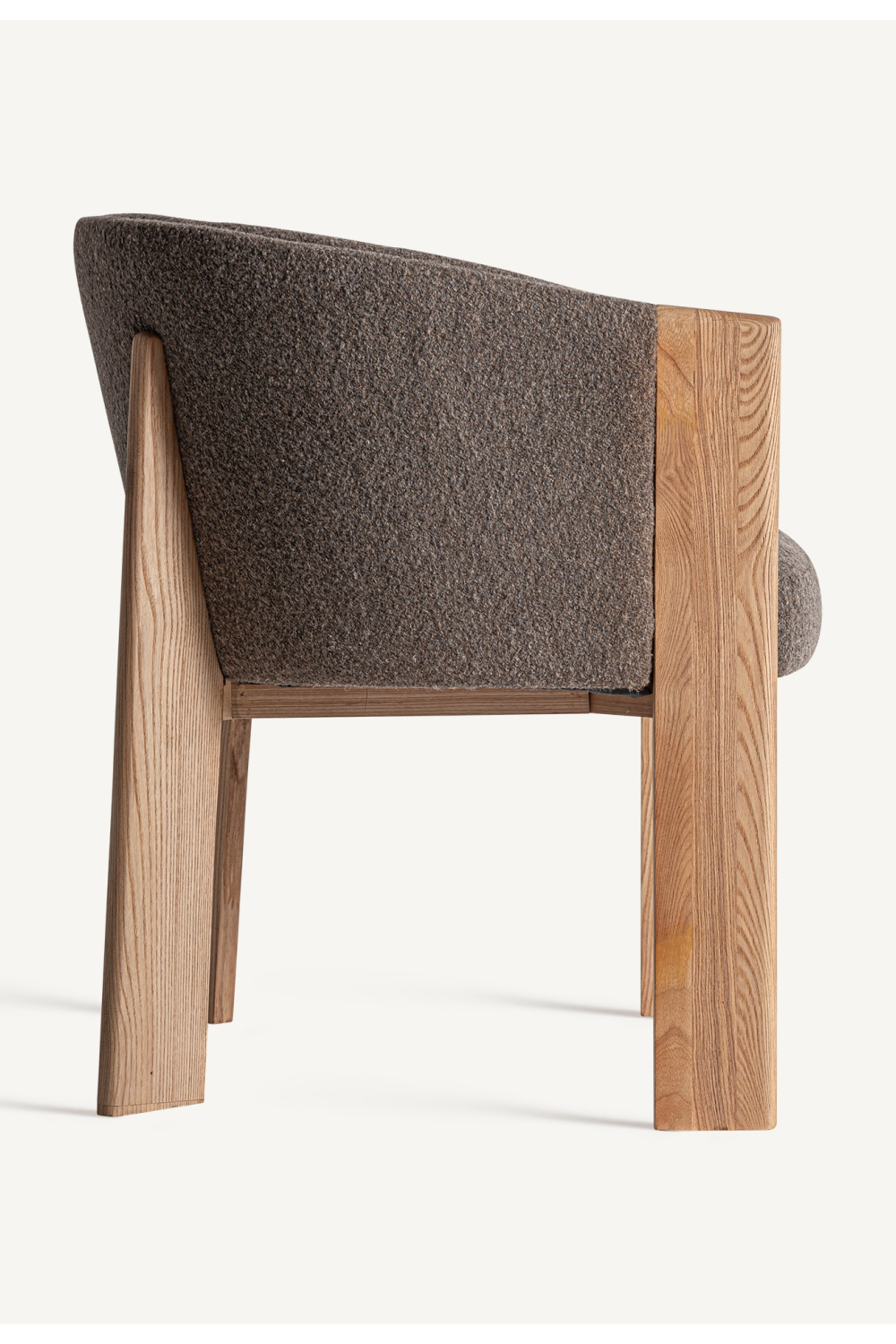 Taupe Padded Curve Dining Chair | Vical Home Nara | Oroa.com