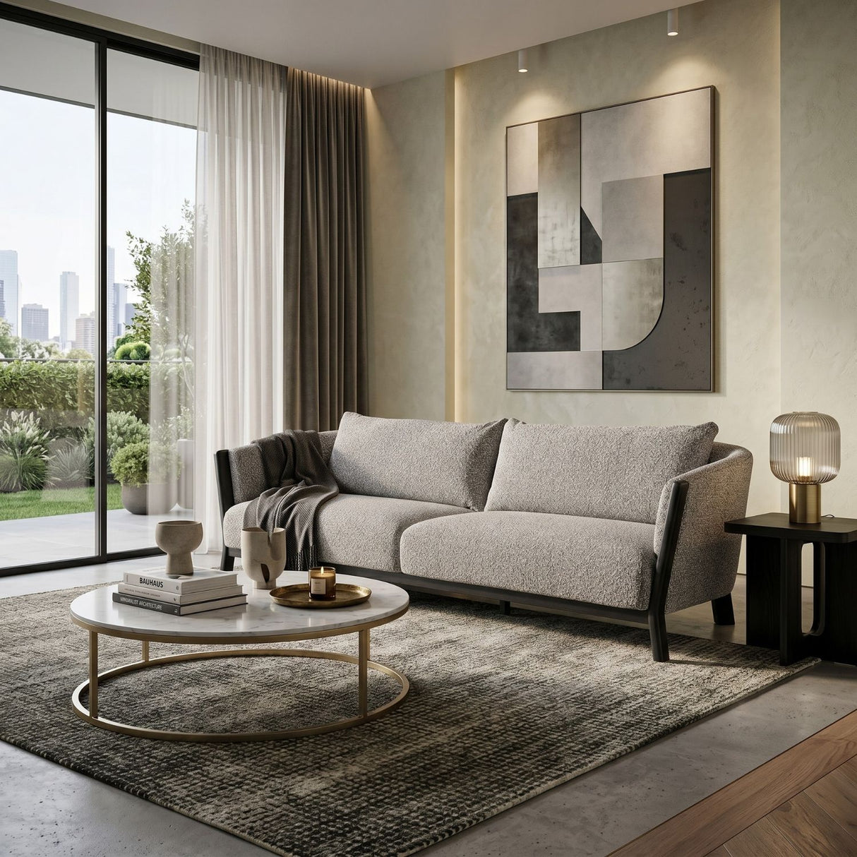 Black Oak Padded Sofa | Oroa.com