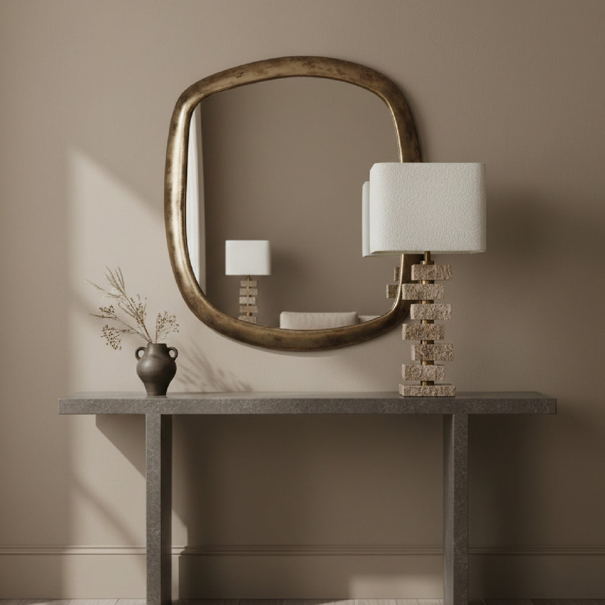 Beige Marble Table Lamp | Oroa.com