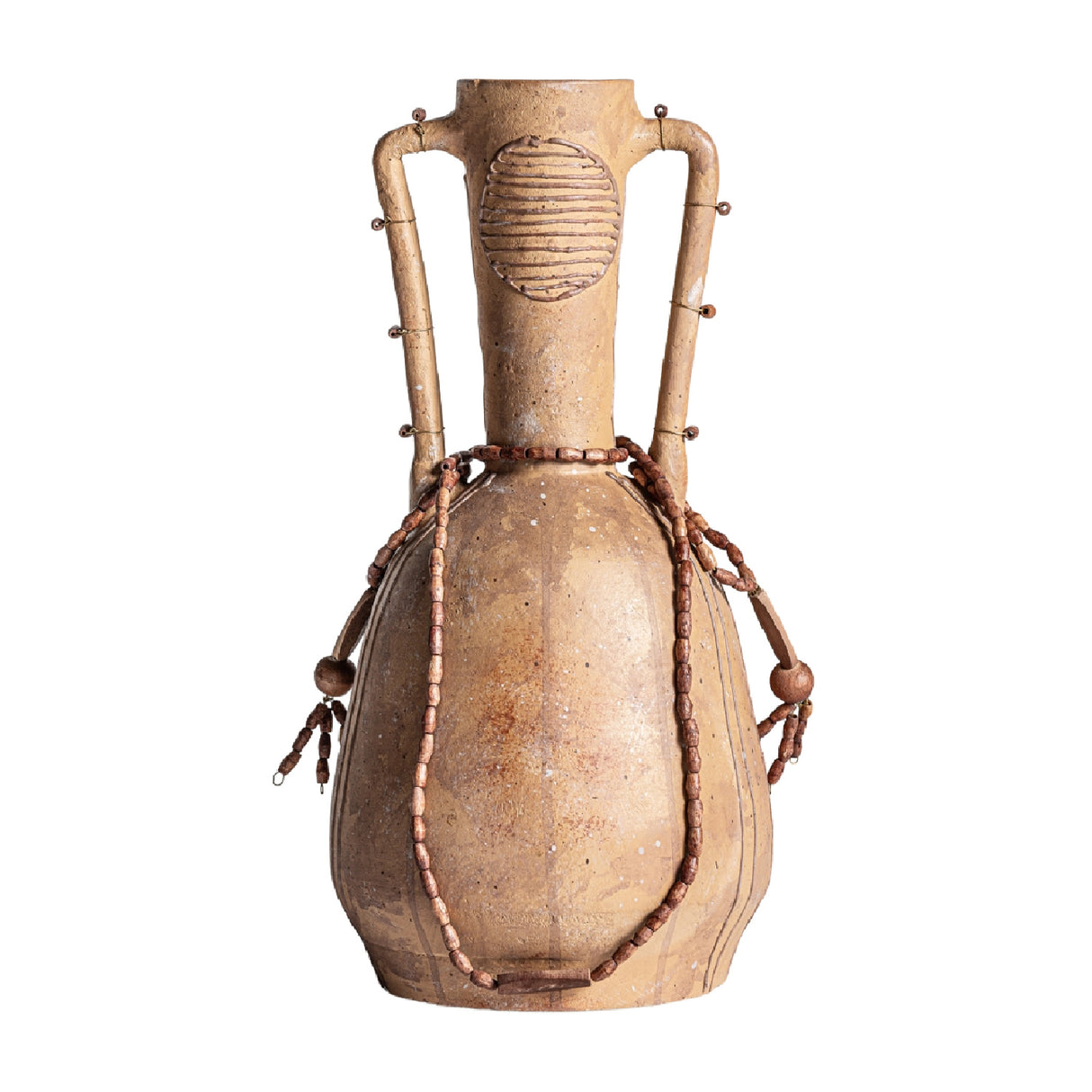 Brown Terracotta Beaded Vase | Vical Home Adib