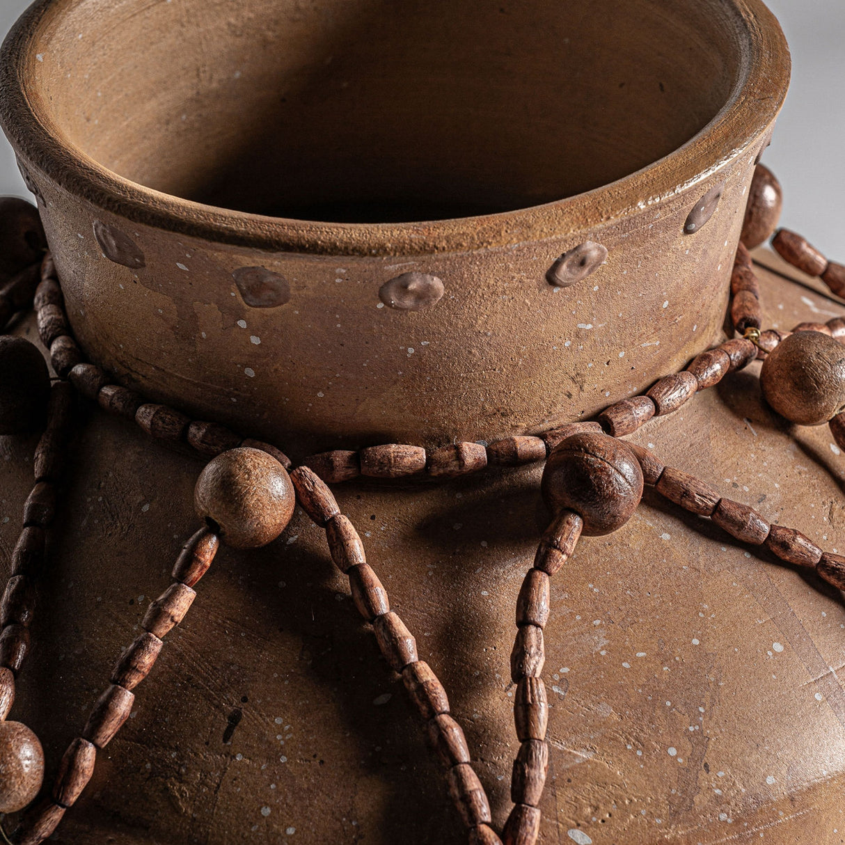 Beaded Brown Terracotta Vase | Vical Home Adib