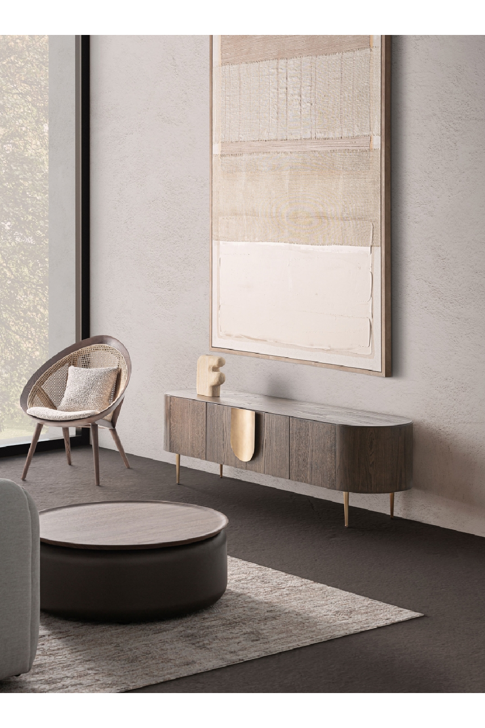 Brown Oak 4-Door Sideboard | Oroa.com