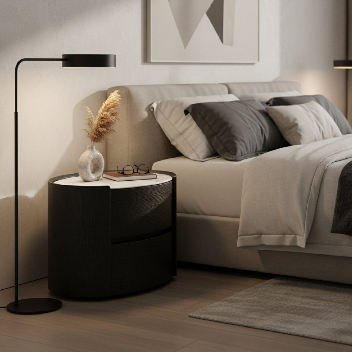 Black Oval Bedside Table | Vical Home Zofingen