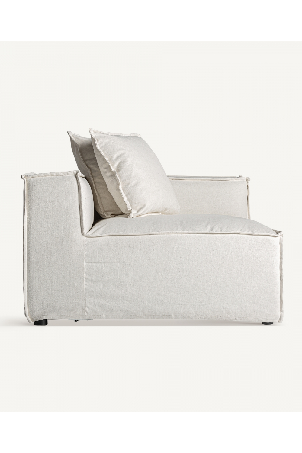 White Linen Right Corner Sofa | Vical Home Virolle | Oroa.com