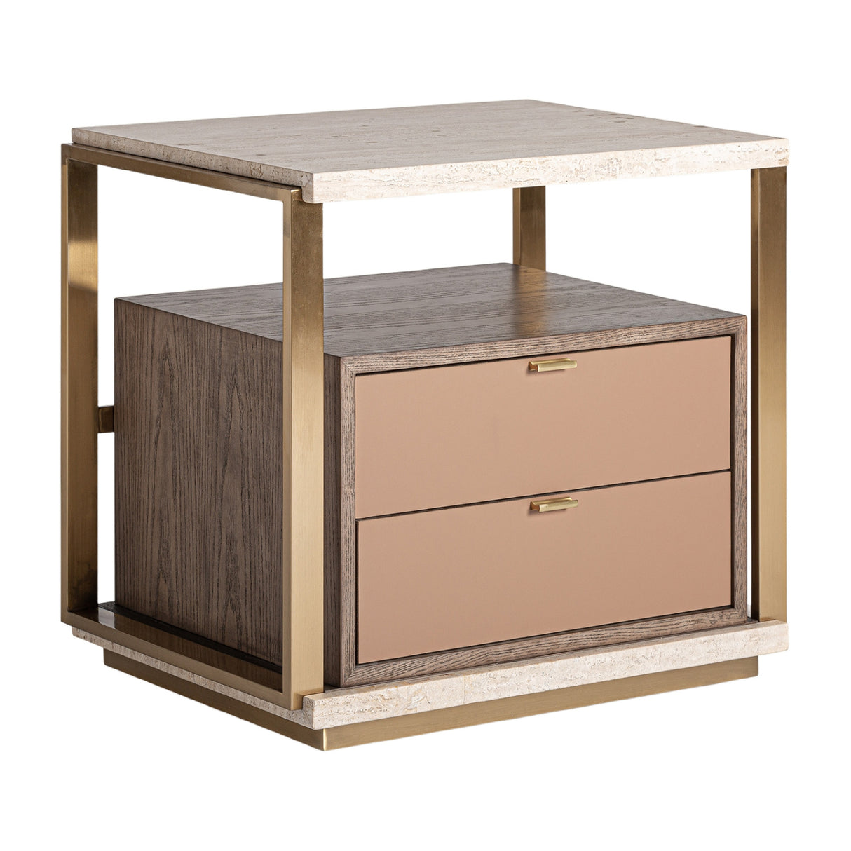 Gold 2-Drawer Bedside Table | Oroa.com