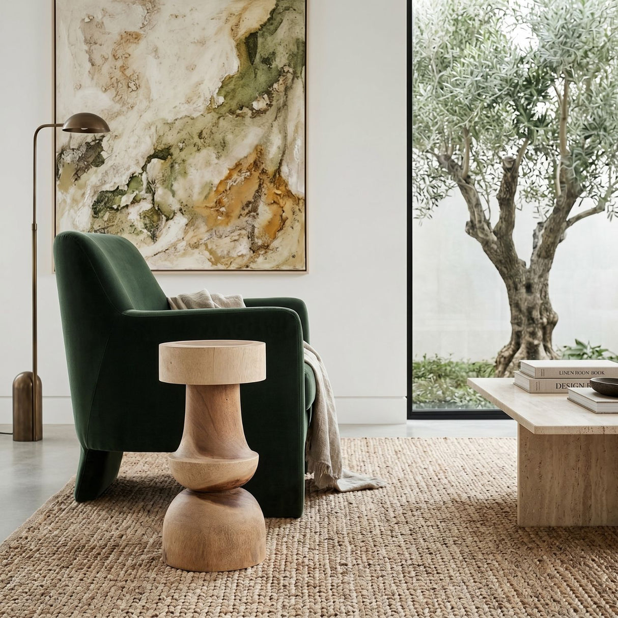 Carved Suar Wood Stool | Oroa.com