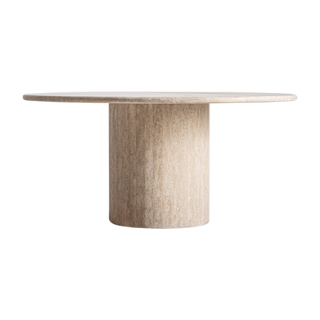 Beige Travertine Round Dining Table | Oroa.com