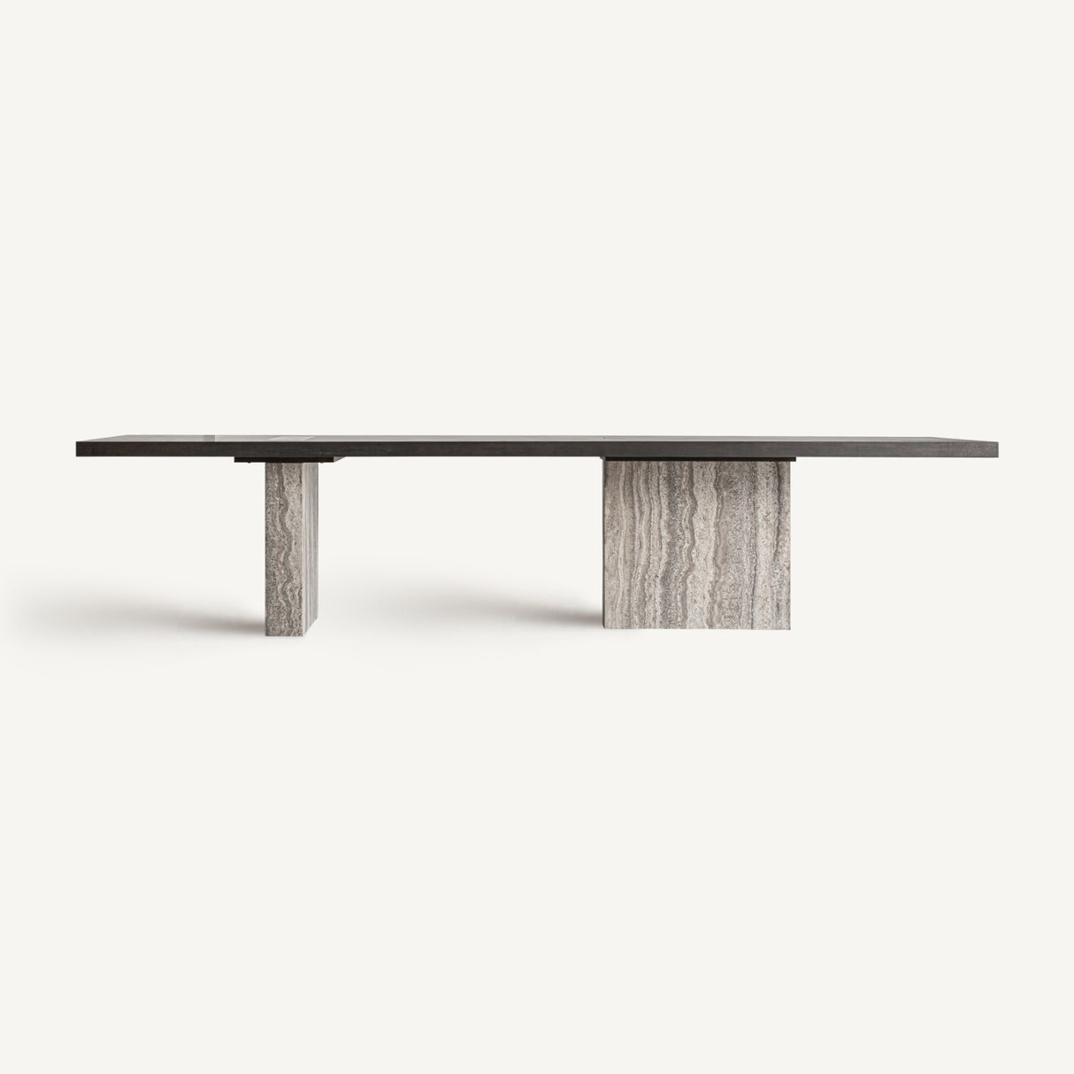 Modern European furniture - Gray Travertine Dining Table - www.oroa.com | Oroa.com