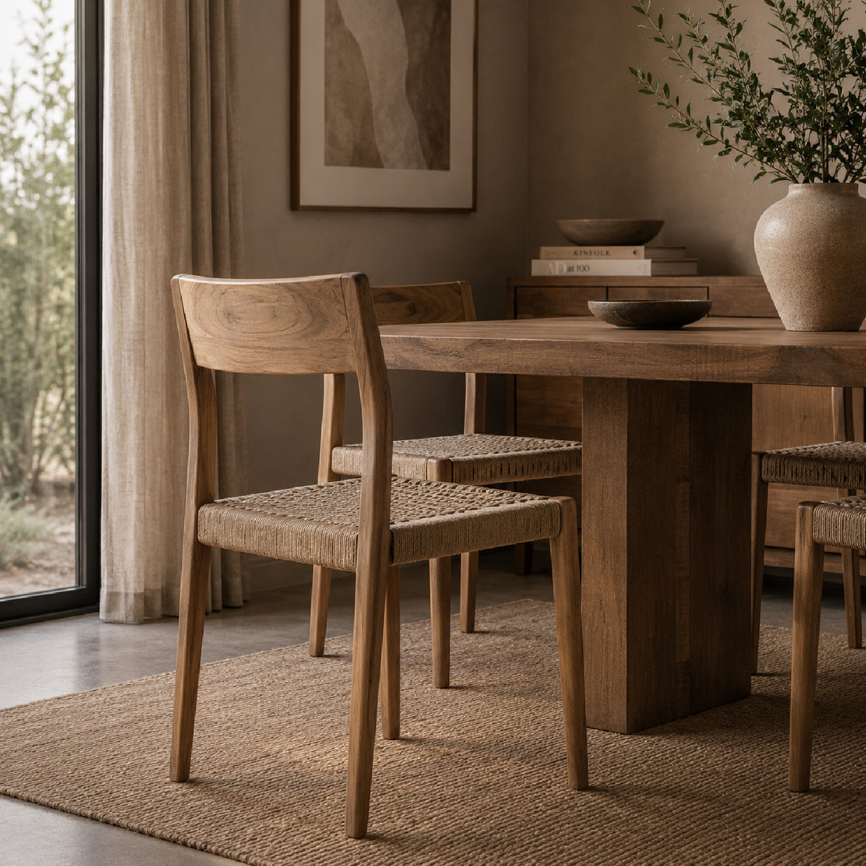 Modern European furniture - Natural Teak Dining Chairs (2) - www.oroa.com | Oroa.com