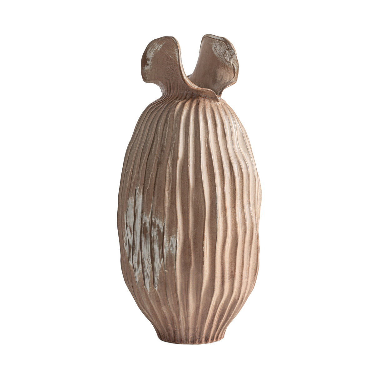 Brown Ceramic Fluted Vase | Oroa.com