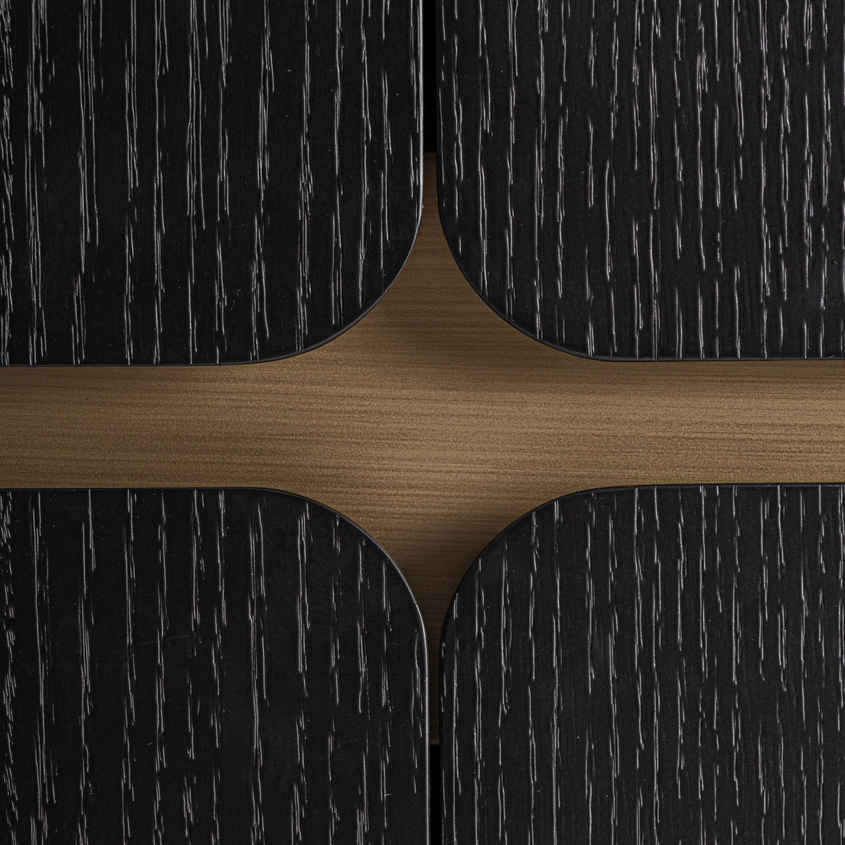 Black Wooden 4-Door Wardrobe | Oroa.com