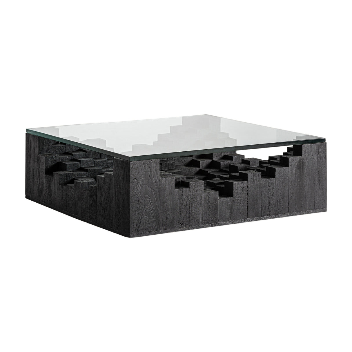 Black Geometric Base Coffee Table | Oroa.com