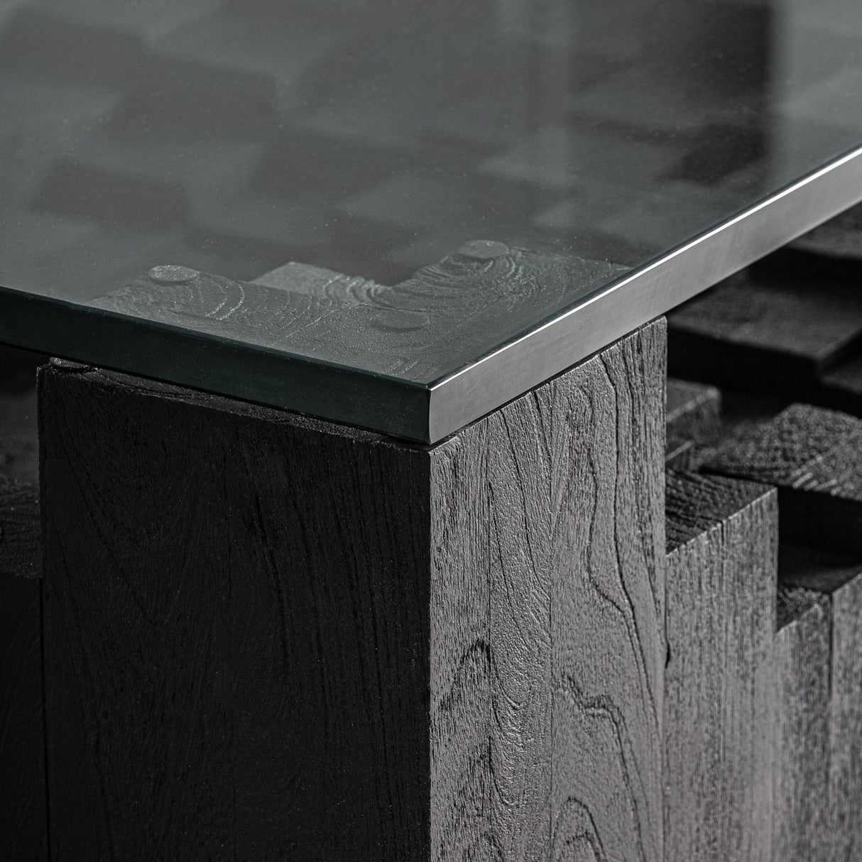 Black Geometric Base Coffee Table | Oroa.com