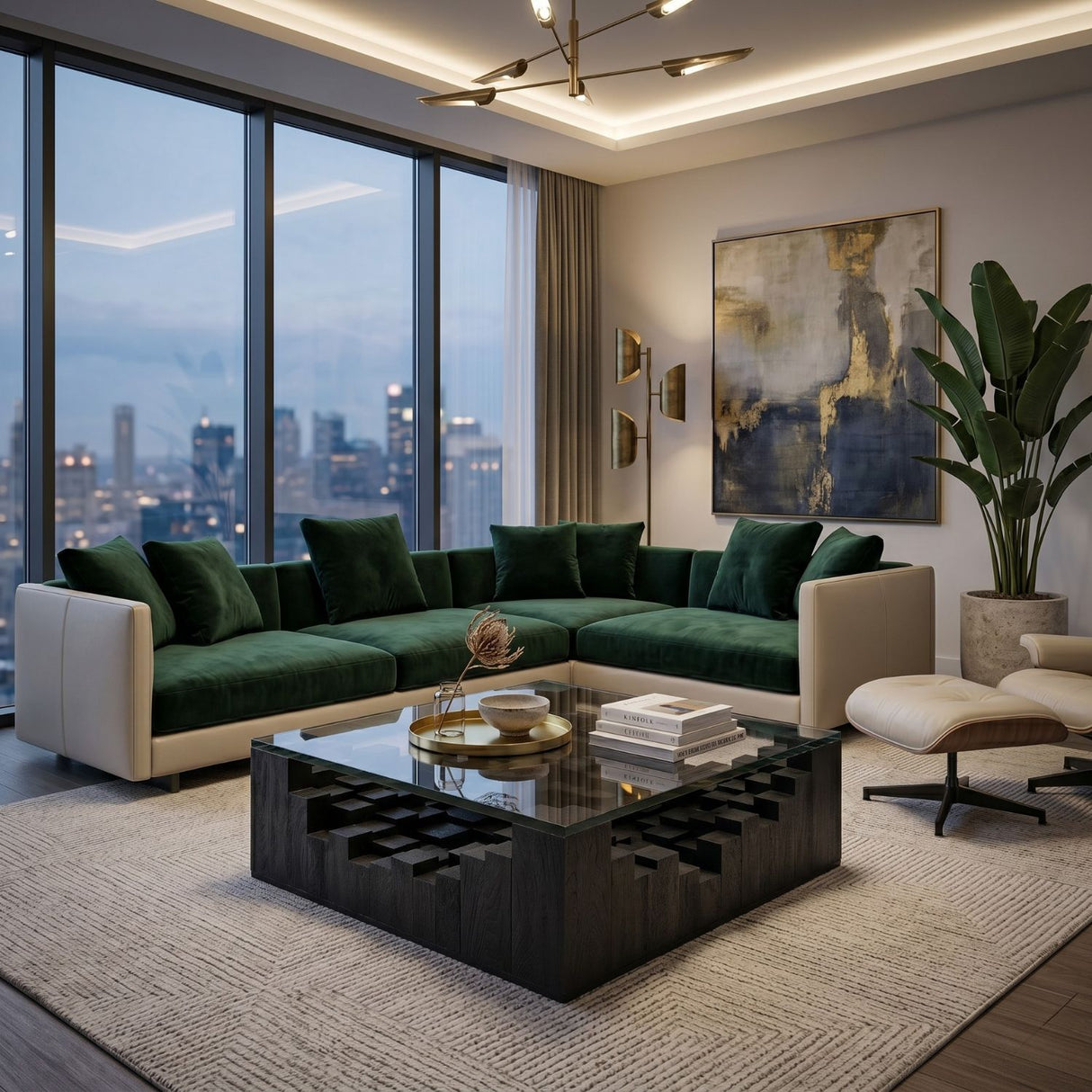 Black Geometric Base Coffee Table | Oroa.com