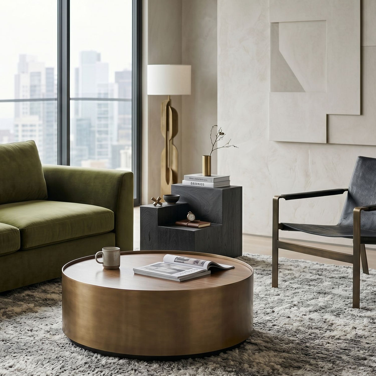Modern furniture - Black Wooden Geometrical Side Table - www.oroa.com | Oroa.com