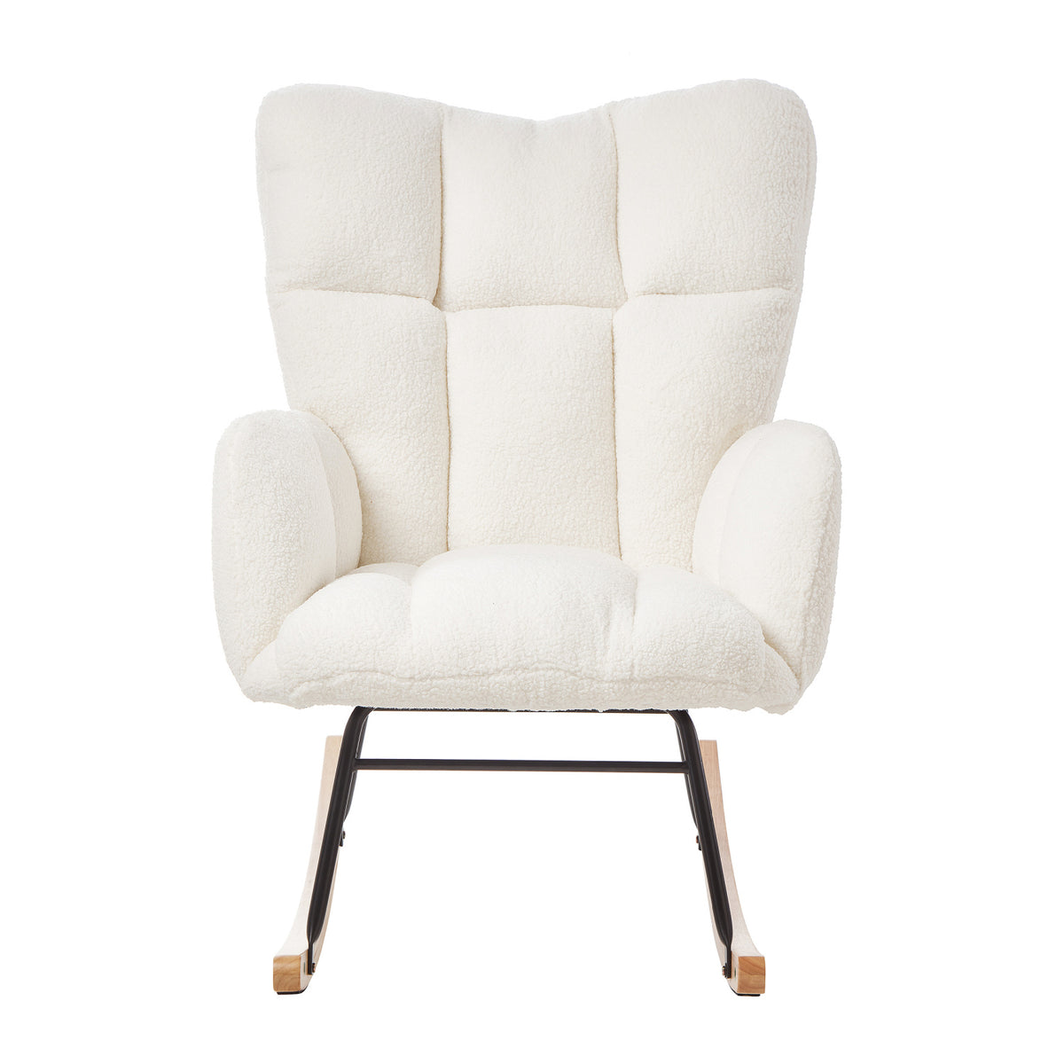 White Upholstered Rocking Chair | OROA