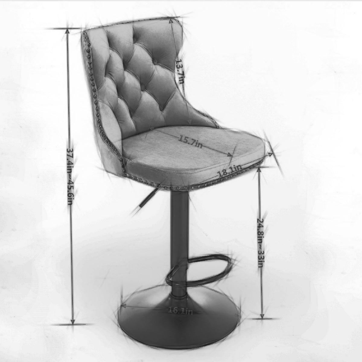 Purple Adjustable Swivel Velvet Bar Stools (2) | OROA