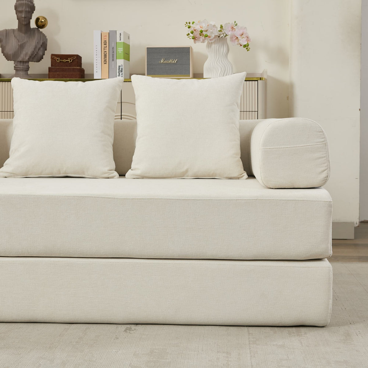 Chenille Upholstered Sofa Bed | OROA
