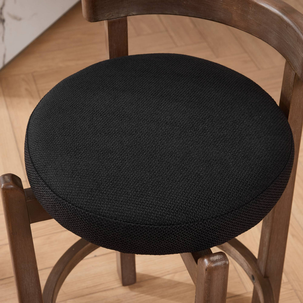Black Mid-Century Modern Swivel Counter Stools (2) | OROA
