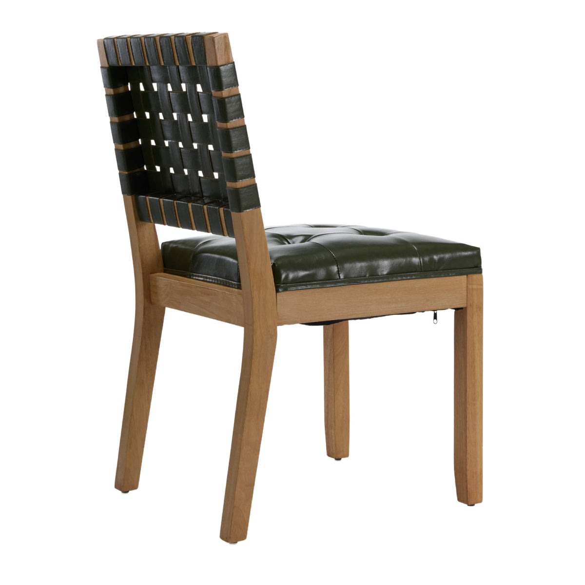 Hunter Green Woven PU Leather Dining Chairs (2) | OROA